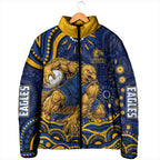 Personalized West Coast Eagles AFL Mascot Padded Jacket Aboriginal Dot Art - Dreamtime Football Mascot