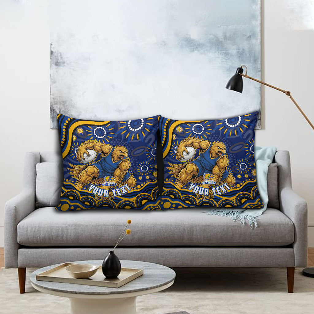 Personalized West Coast Eagles AFL Mascot Pillow Cover Aboriginal Dot Art - Dreamtime Football Mascot