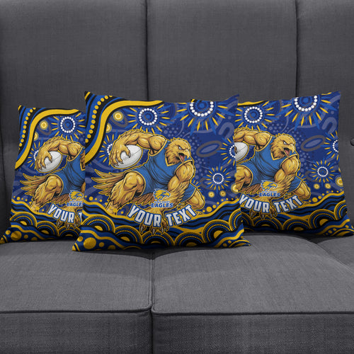 Personalized West Coast Eagles AFL Mascot Pillow Cover Aboriginal Dot Art - Dreamtime Football Mascot