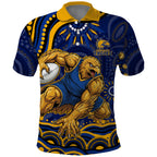 Personalized West Coast Eagles AFL Mascot Polo Shirt Aboriginal Dot Art - Dreamtime Football Mascot