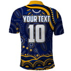 Personalized West Coast Eagles AFL Mascot Polo Shirt Aboriginal Dot Art - Dreamtime Football Mascot