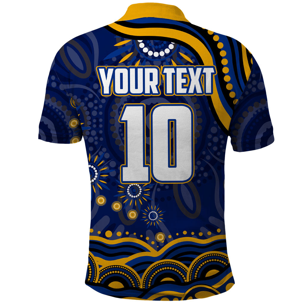 Personalized West Coast Eagles AFL Mascot Polo Shirt Aboriginal Dot Art - Dreamtime Football Mascot