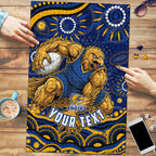 Personalized West Coast Eagles AFL Mascot Puzzle Aboriginal Dot Art - Dreamtime Football Mascot