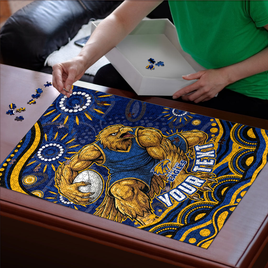 Personalized West Coast Eagles AFL Mascot Puzzle Aboriginal Dot Art - Dreamtime Football Mascot