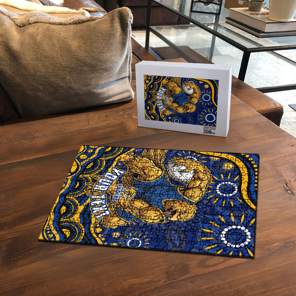 Personalized West Coast Eagles AFL Mascot Puzzle Aboriginal Dot Art - Dreamtime Football Mascot