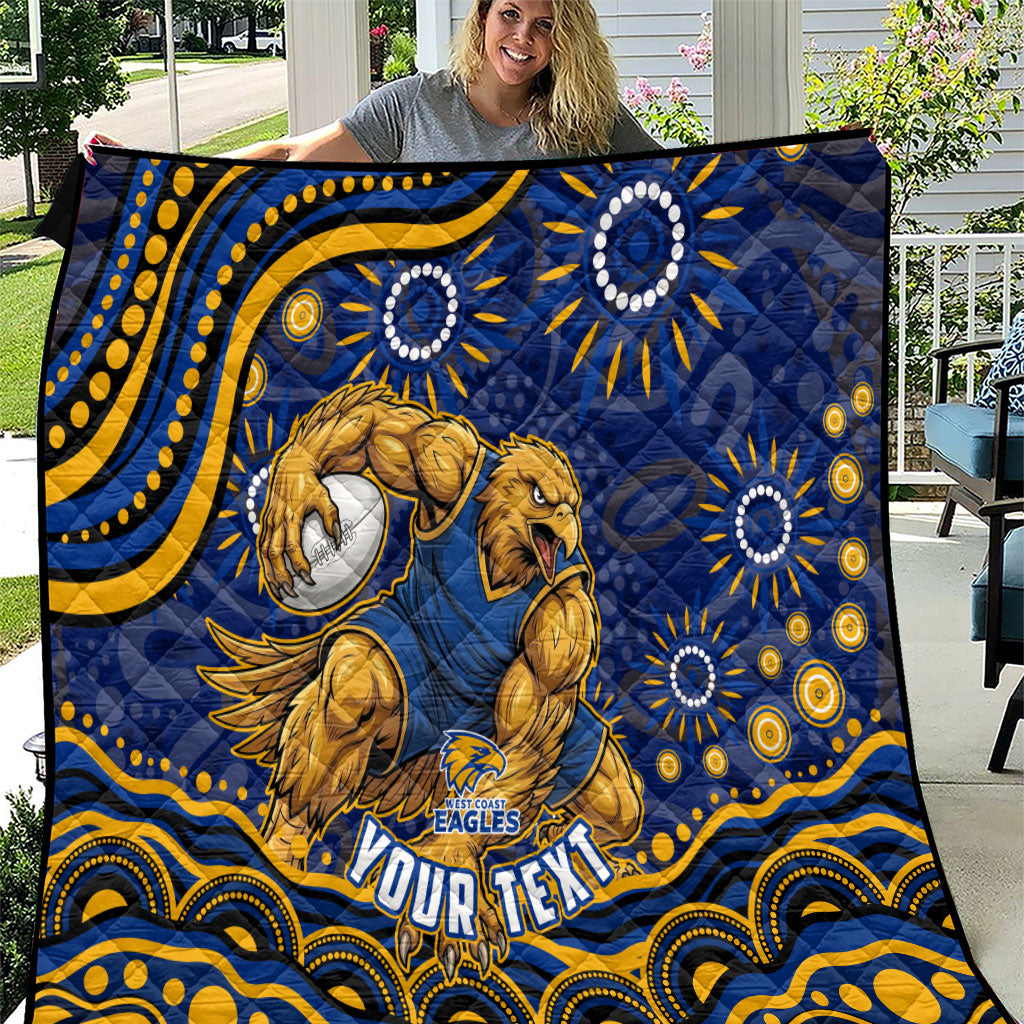 Personalized West Coast Eagles AFL Mascot Quilt Aboriginal Dot Art - Dreamtime Football Mascot