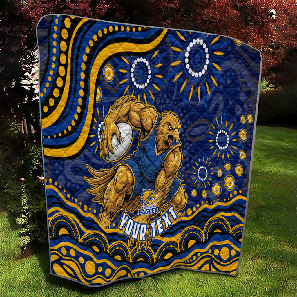 Personalized West Coast Eagles AFL Mascot Quilt Aboriginal Dot Art - Dreamtime Football Mascot