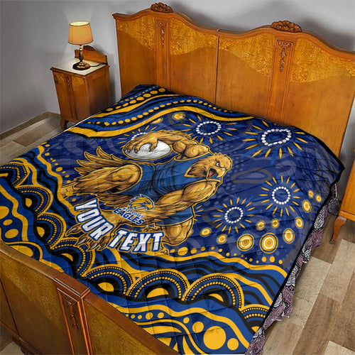 Personalized West Coast Eagles AFL Mascot Quilt Aboriginal Dot Art - Dreamtime Football Mascot