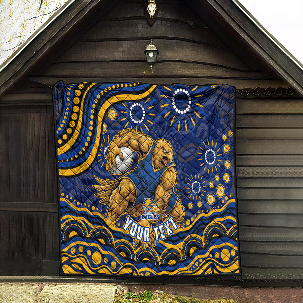 Personalized West Coast Eagles AFL Mascot Quilt Aboriginal Dot Art - Dreamtime Football Mascot