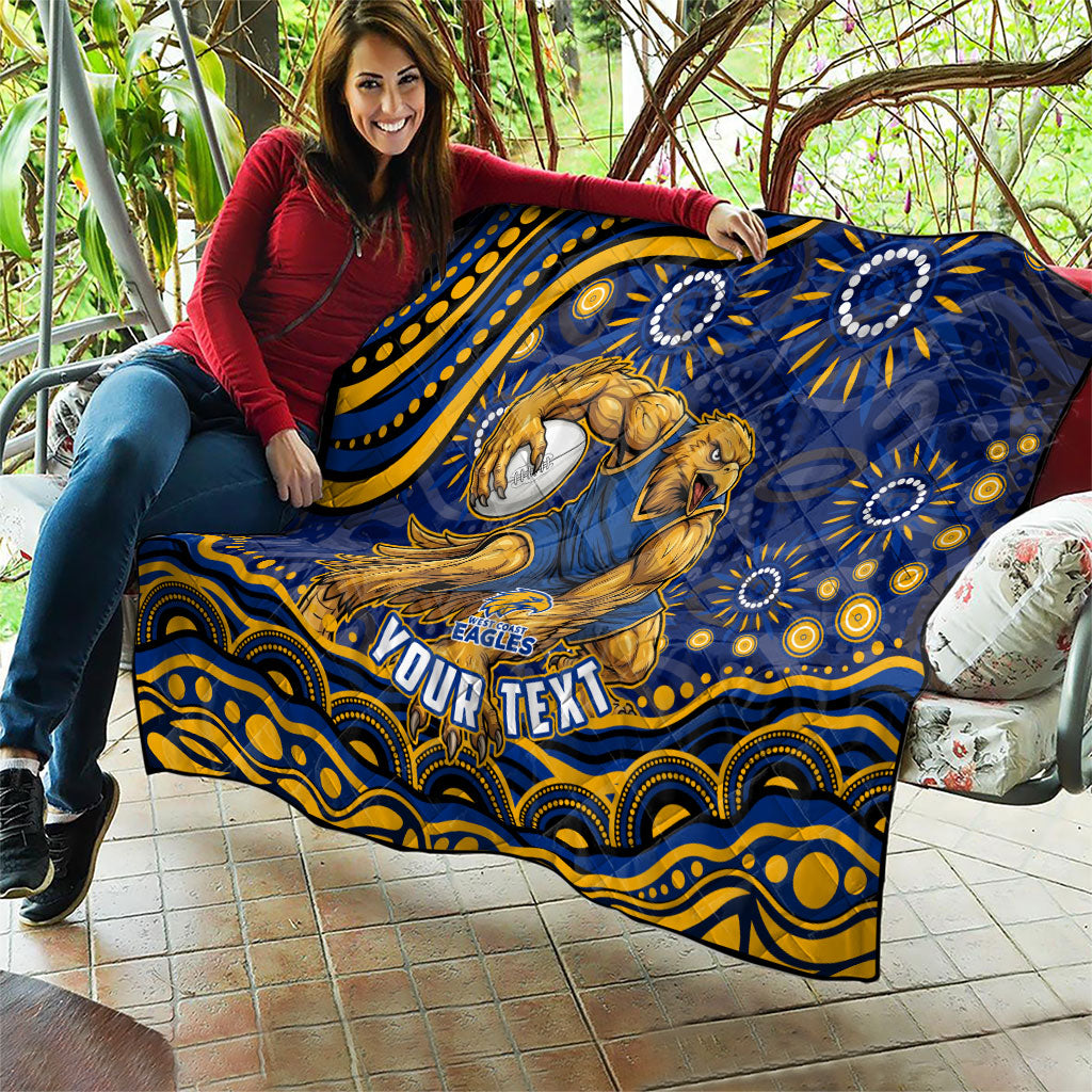 Personalized West Coast Eagles AFL Mascot Quilt Aboriginal Dot Art - Dreamtime Football Mascot