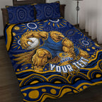 Personalized West Coast Eagles AFL Mascot Quilt Bed Set Aboriginal Dot Art - Dreamtime Football Mascot