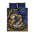Personalized West Coast Eagles AFL Mascot Quilt Bed Set Aboriginal Dot Art - Dreamtime Football Mascot
