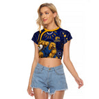 Personalized West Coast Eagles AFL Mascot Raglan Cropped T Shirt Aboriginal Dot Art - Dreamtime Football Mascot
