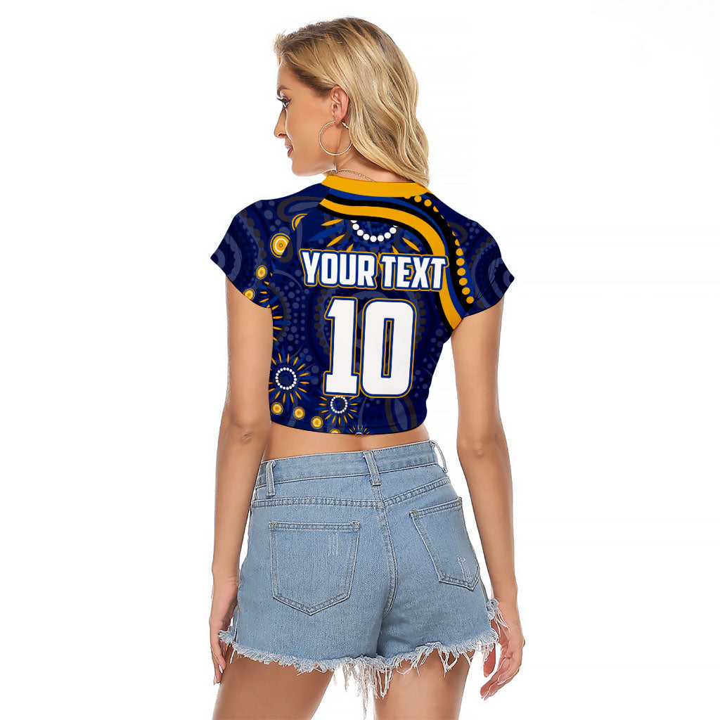 Personalized West Coast Eagles AFL Mascot Raglan Cropped T Shirt Aboriginal Dot Art - Dreamtime Football Mascot