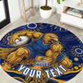 Personalized West Coast Eagles AFL Mascot Round Carpet Aboriginal Dot Art - Dreamtime Football Mascot