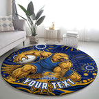 Personalized West Coast Eagles AFL Mascot Round Carpet Aboriginal Dot Art - Dreamtime Football Mascot