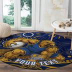 Personalized West Coast Eagles AFL Mascot Round Carpet Aboriginal Dot Art - Dreamtime Football Mascot