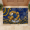 Personalized West Coast Eagles AFL Mascot Rubber Doormat Aboriginal Dot Art - Dreamtime Football Mascot