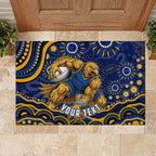 Personalized West Coast Eagles AFL Mascot Rubber Doormat Aboriginal Dot Art - Dreamtime Football Mascot