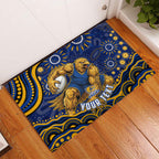 Personalized West Coast Eagles AFL Mascot Rubber Doormat Aboriginal Dot Art - Dreamtime Football Mascot