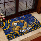 Personalized West Coast Eagles AFL Mascot Rubber Doormat Aboriginal Dot Art - Dreamtime Football Mascot