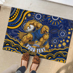 Personalized West Coast Eagles AFL Mascot Rubber Doormat Aboriginal Dot Art - Dreamtime Football Mascot
