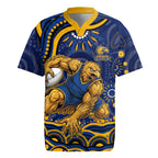Personalized West Coast Eagles AFL Mascot Rugby Jersey Aboriginal Dot Art - Dreamtime Football Mascot