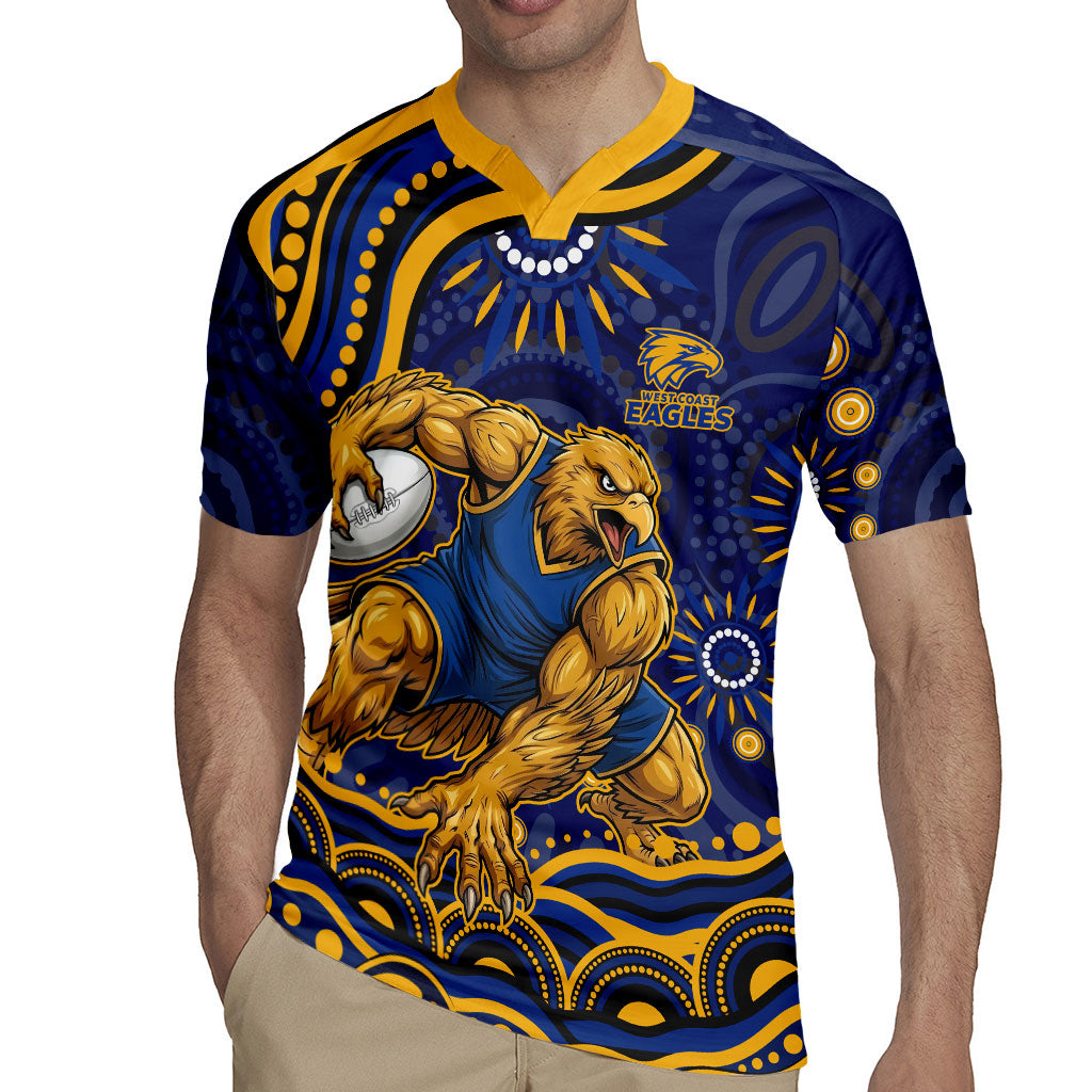 Personalized West Coast Eagles AFL Mascot Rugby Jersey Aboriginal Dot Art - Dreamtime Football Mascot