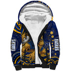 Personalized West Coast Eagles AFL Mascot Sherpa Hoodie Aboriginal Dot Art - Dreamtime Football Mascot