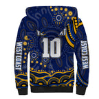 Personalized West Coast Eagles AFL Mascot Sherpa Hoodie Aboriginal Dot Art - Dreamtime Football Mascot
