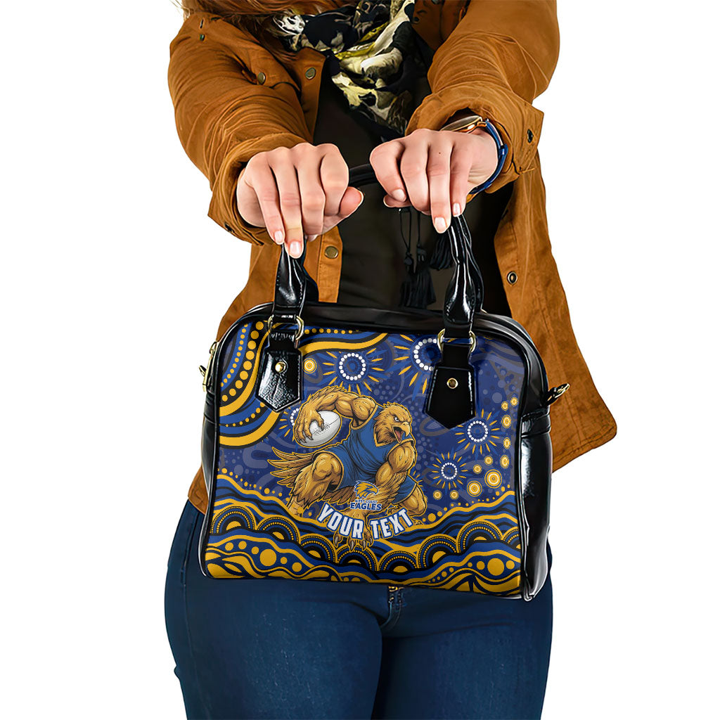 Personalized West Coast Eagles AFL Mascot Shoulder Handbag Aboriginal Dot Art - Dreamtime Football Mascot