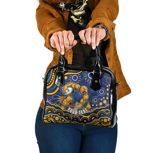 Personalized West Coast Eagles AFL Mascot Shoulder Handbag Aboriginal Dot Art - Dreamtime Football Mascot