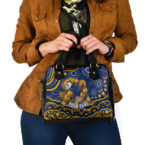 Personalized West Coast Eagles AFL Mascot Shoulder Handbag Aboriginal Dot Art - Dreamtime Football Mascot