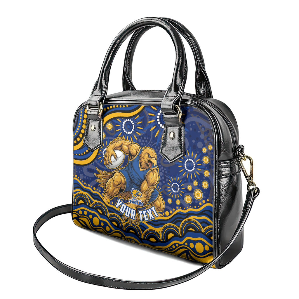 Personalized West Coast Eagles AFL Mascot Shoulder Handbag Aboriginal Dot Art - Dreamtime Football Mascot