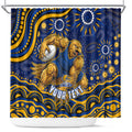 Personalized West Coast Eagles AFL Mascot Shower Curtain Aboriginal Dot Art - Dreamtime Football Mascot