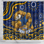 Personalized West Coast Eagles AFL Mascot Shower Curtain Aboriginal Dot Art - Dreamtime Football Mascot