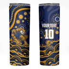 Personalized West Coast Eagles AFL Mascot Skinny Tumbler Aboriginal Dot Art - Dreamtime Football Mascot