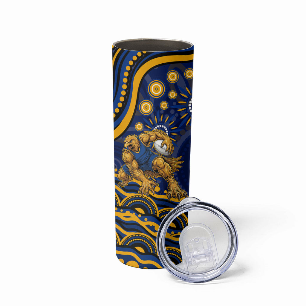 Personalized West Coast Eagles AFL Mascot Skinny Tumbler Aboriginal Dot Art - Dreamtime Football Mascot