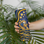 Personalized West Coast Eagles AFL Mascot Skinny Tumbler Aboriginal Dot Art - Dreamtime Football Mascot