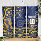 Personalized West Coast Eagles AFL Mascot Skinny Tumbler Aboriginal Dot Art - Dreamtime Football Mascot