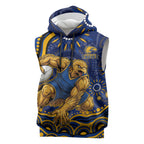 Personalized West Coast Eagles AFL Mascot Sleeveless Hoodie Aboriginal Dot Art - Dreamtime Football Mascot