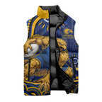Personalized West Coast Eagles AFL Mascot Sleeveless Puffer Jacket Aboriginal Dot Art - Dreamtime Football Mascot