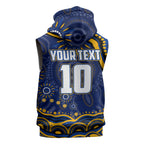 Personalized West Coast Eagles AFL Mascot Sleeveless Zip Hoodie Aboriginal Dot Art - Dreamtime Football Mascot