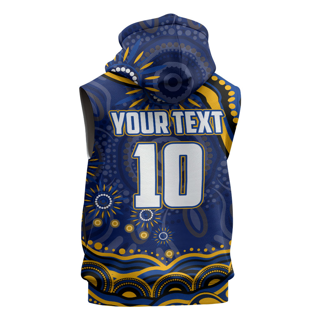 Personalized West Coast Eagles AFL Mascot Sleeveless Zip Hoodie Aboriginal Dot Art - Dreamtime Football Mascot