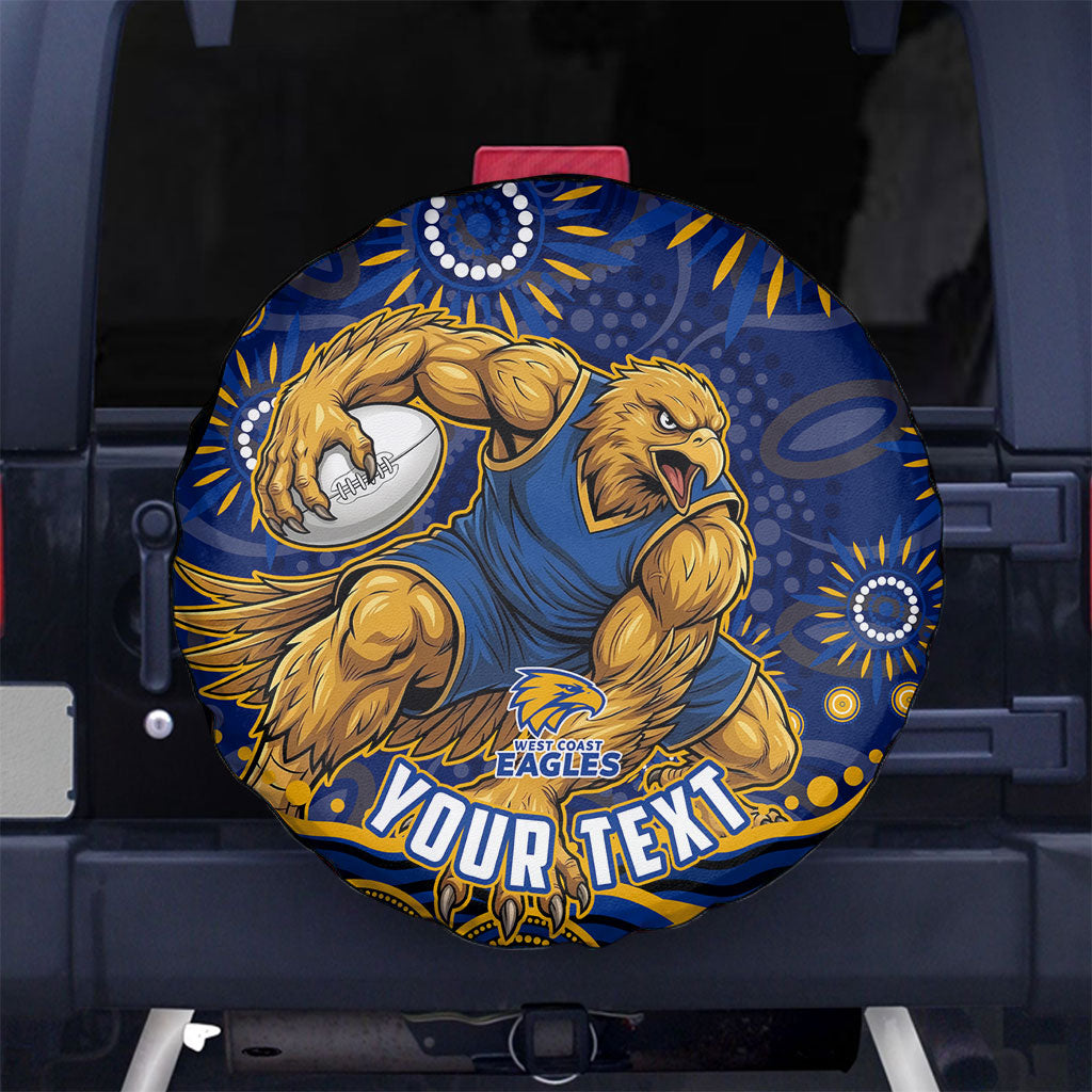 Personalized West Coast Eagles AFL Mascot Spare Tire Cover Aboriginal Dot Art - Dreamtime Football Mascot