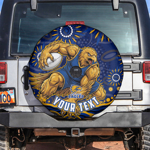 Personalized West Coast Eagles AFL Mascot Spare Tire Cover Aboriginal Dot Art - Dreamtime Football Mascot