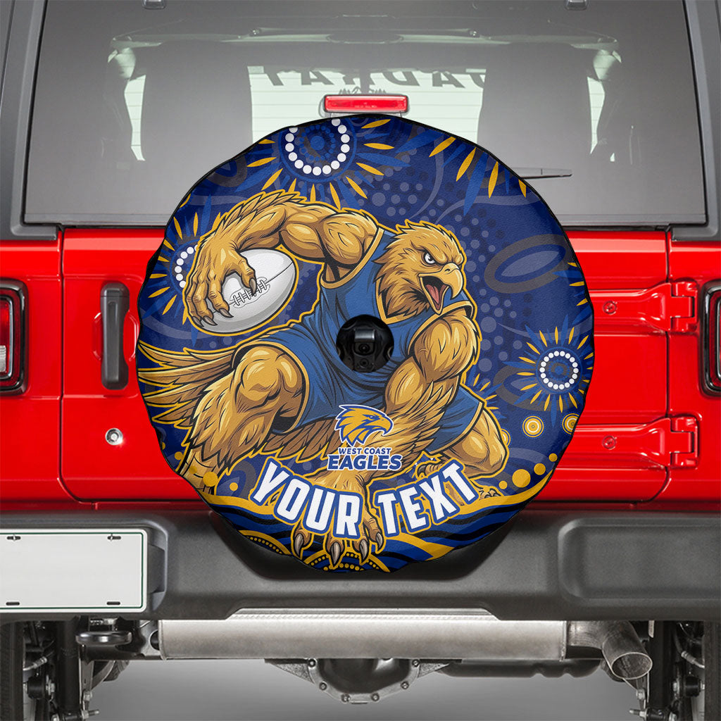 Personalized West Coast Eagles AFL Mascot Spare Tire Cover Aboriginal Dot Art - Dreamtime Football Mascot