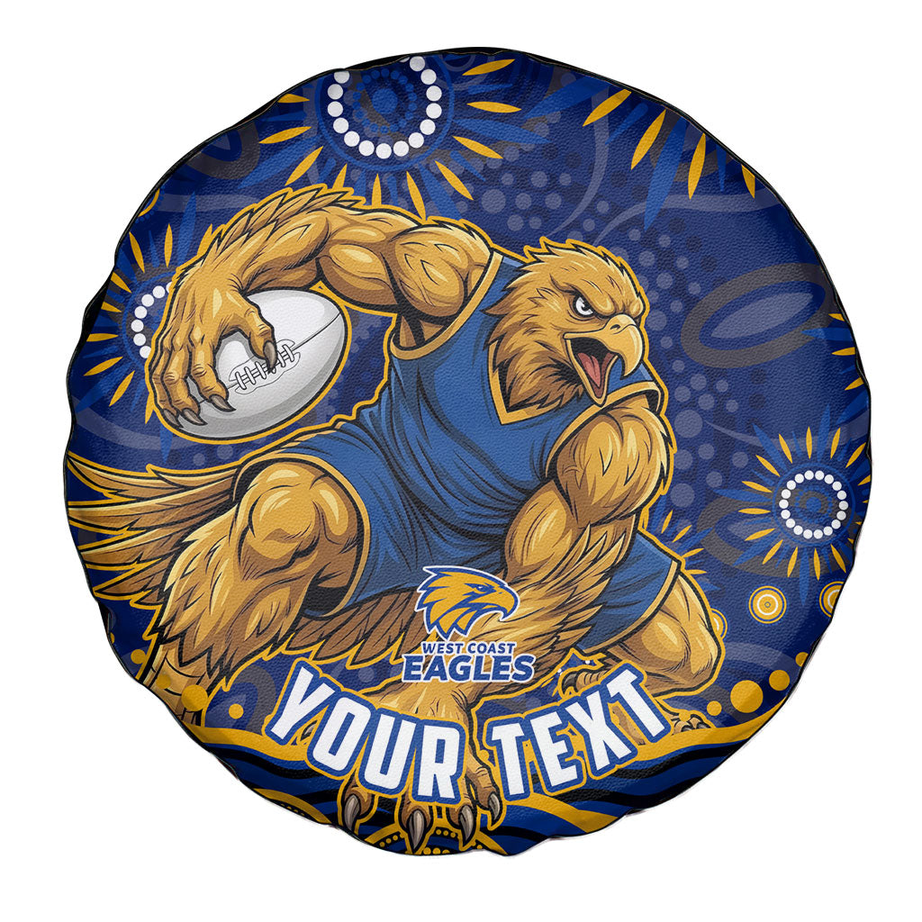 Personalized West Coast Eagles AFL Mascot Spare Tire Cover Aboriginal Dot Art - Dreamtime Football Mascot