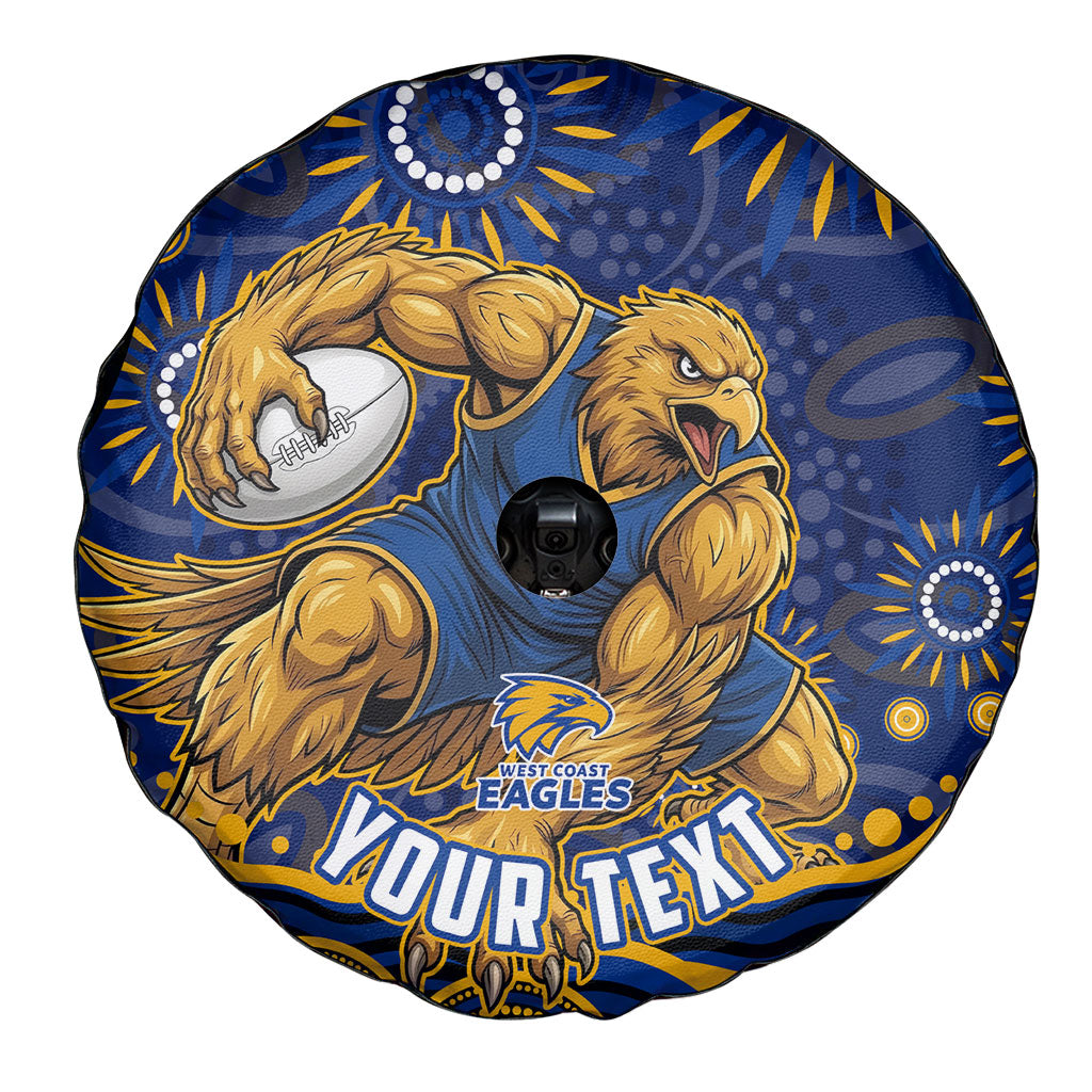 Personalized West Coast Eagles AFL Mascot Spare Tire Cover Aboriginal Dot Art - Dreamtime Football Mascot