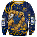 Personalized West Coast Eagles AFL Mascot Sweatshirt Aboriginal Dot Art - Dreamtime Football Mascot